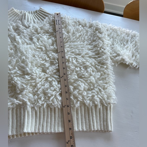 Anthropologie/Maeve Shaggy White Pull-Over Sweater Size L - Picture 7 of 11